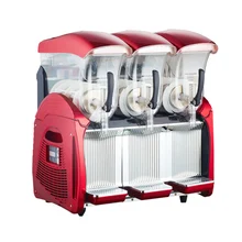 Коммерческий красного цвета Машина Для Оттаивания снега три бака слякоть машина холодная устройство для приготовления напитков смузи машина для приготовления граниты машина для измельчения льда