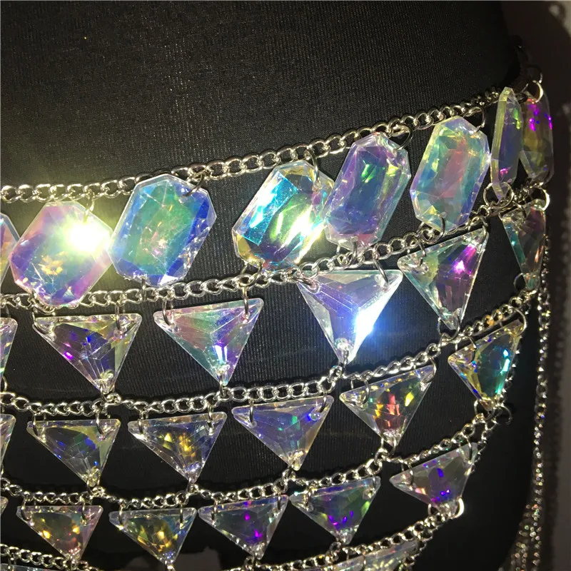 FestivalQueen, Женская юбка на цепочке с кристаллами и блестками, вечерние наряды для ночного клуба, блестящий сверкающий мини-юбка с бриллиантами