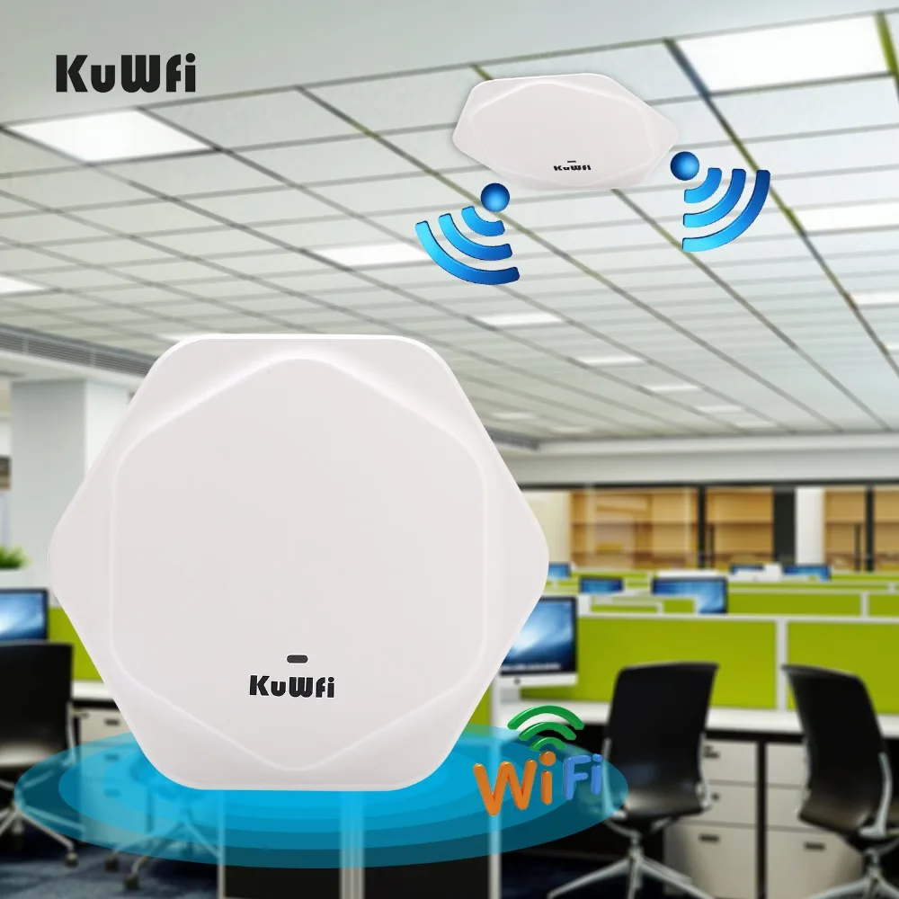 

KuWFi high performance 2.4G 300Mbps WiFi Ceiling AP Wireless 802.11b/g/n QCA9531 Enterprise Wifi System Access Point 48V POE