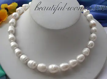 

Z3982 16" 16mm white rice freshwater pearl necklace magnet