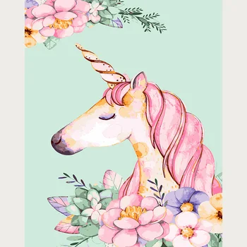 

Unicorn DIY Digital Oil Painting by Numbers Drawing Coloring Canvas Hand Painted Picture Wall Home Decor Crafts 40 * 50CM