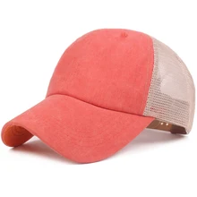HT2437 бейсболка для мужчин и женщин, летняя бейсболка с сеточкой и регулируемым ремешком, одноцветная бейсболка, бейсболка, дышащая Кепка для водителя грузовика, Мужская Женская солнцезащитная Кепка