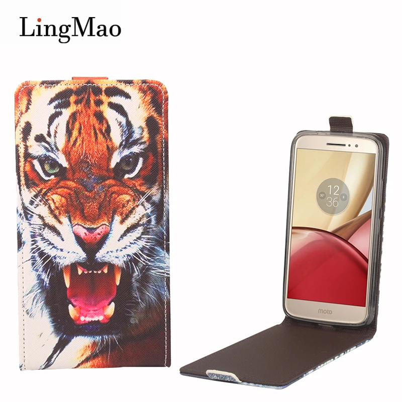 

Case for Moto M XT1662 Case Flip Leather Case Cover for Moto M XT1662 Flag Tiger Pattern Card Holder Phone Bag Fundas