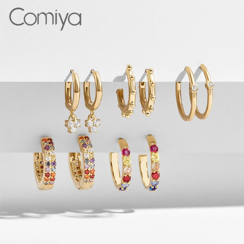 

Comiya Statement Earrings Gold Color Zinc Alloy Rhinestone Mosaic Stud Earring Set For Women Elegant Wholesale Aretes De Mujer