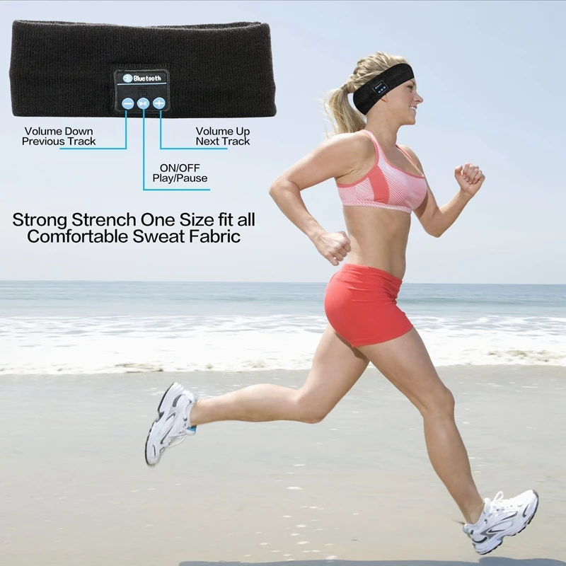 Unisex Sport Bluetooth 5 0 Headband Wireless Wearable Stereo Music Earphone Headphone Bluetooth Headset With MIC for Smart phone