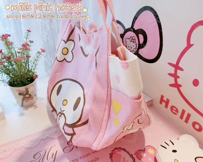 Kawaii hello kitty my Melody Холщовая Сумка для покупок женская сумка для обеда с рисунком складной продуктовый карман для девочек