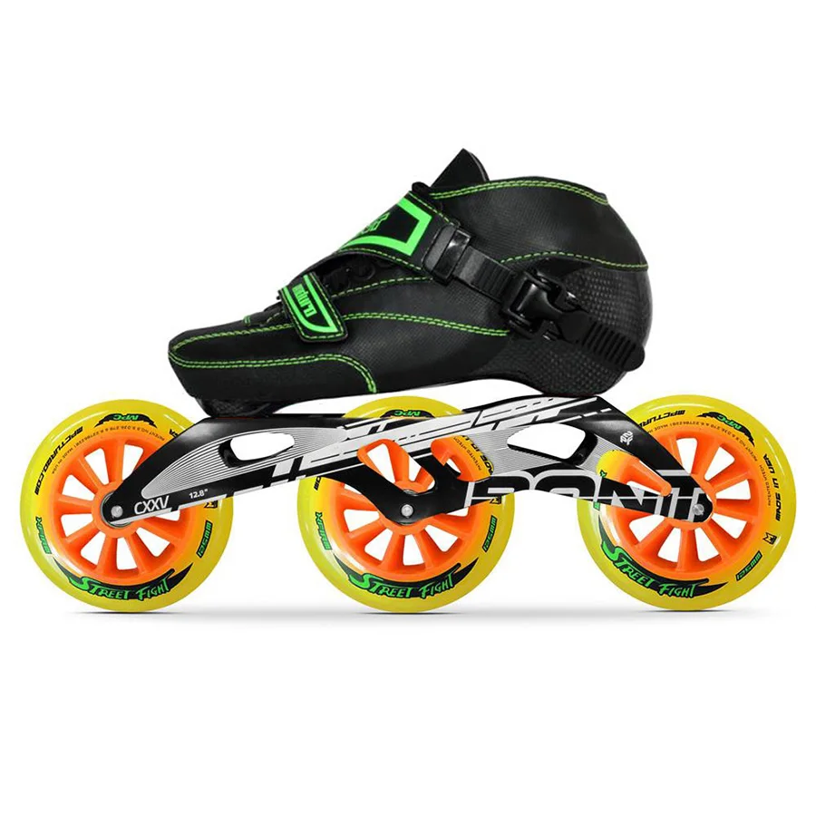 100% الأصلي بونت إندورو 2PT 195mm الأحمر CXXV سرعة حذاء تزلج بعجلات Heatmoldable ألياف الكربون التمهيد 3*125mm الأحمر السحر عجلة Patines