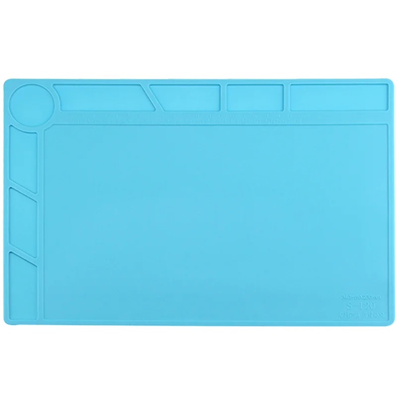 UANME 34x23cm Heat Insulation Silicone Pad Desk Mat Maintenance Platform BGA Soldering Repair Station with 20 cm Scale Ruler