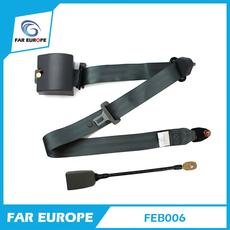 Universal Retractable Seatbelt Three Point Car Automatically Locking Grey Seat Safety Belt