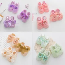 3 пары носков для младенцев, для новорожденных детей кружевной Цветочный противоскользящие теплые носки 3 пары детских стерео, с бантом, с проектом из мультфильма, украшенное окантовкой из кружева, не скользящие по полу Носки