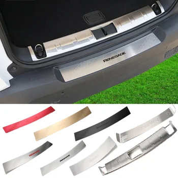 

Rear Trunk Cargo Liftgate Door Sill Entry Scuff Plate Protector Guard Cover Trim Stainless Aluminum For Jeep Renegade Free Ship
