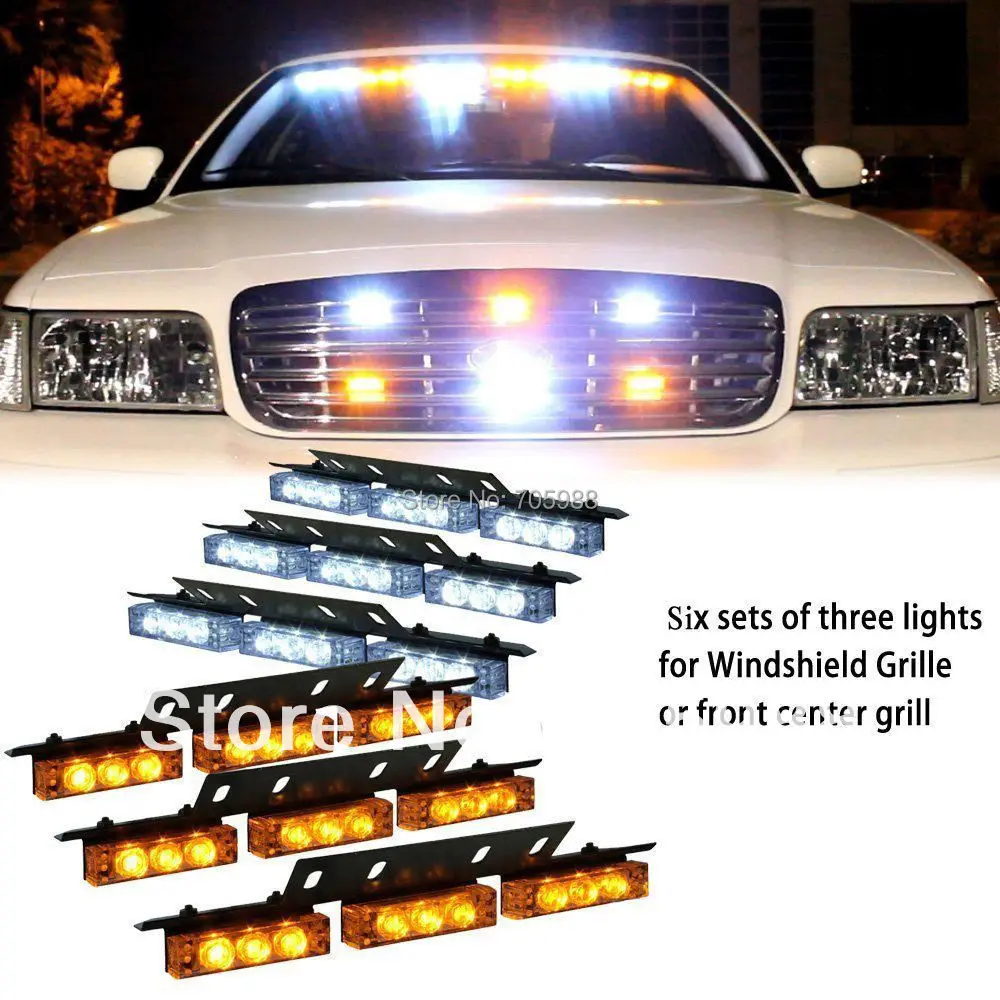 White Amber green blue 6x9 LED Snow Plow Car Boat Truck Warning