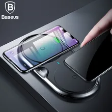 Baseus 10W Dual Seat Qi Wireless Charger For iPhone X 8 Samsung S9 S8 Note 8 Fast Charging Wireless Charging pad Desktop Charger