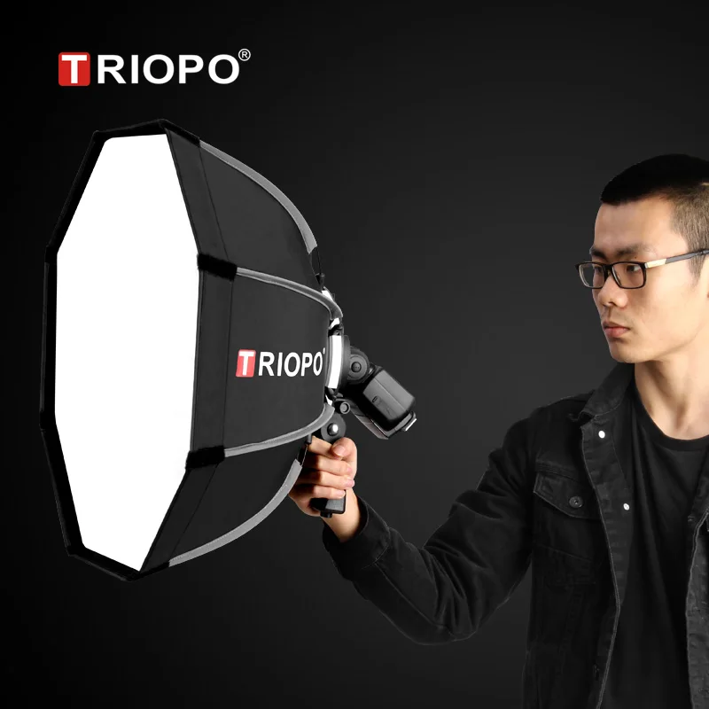 TRIOPO 65 cm portátil al aire libre Octagon Softbox paraguas para Godox V860II TT600 TT685 YN560 III IV TR-988 Flash Speedlite suave caja - 1