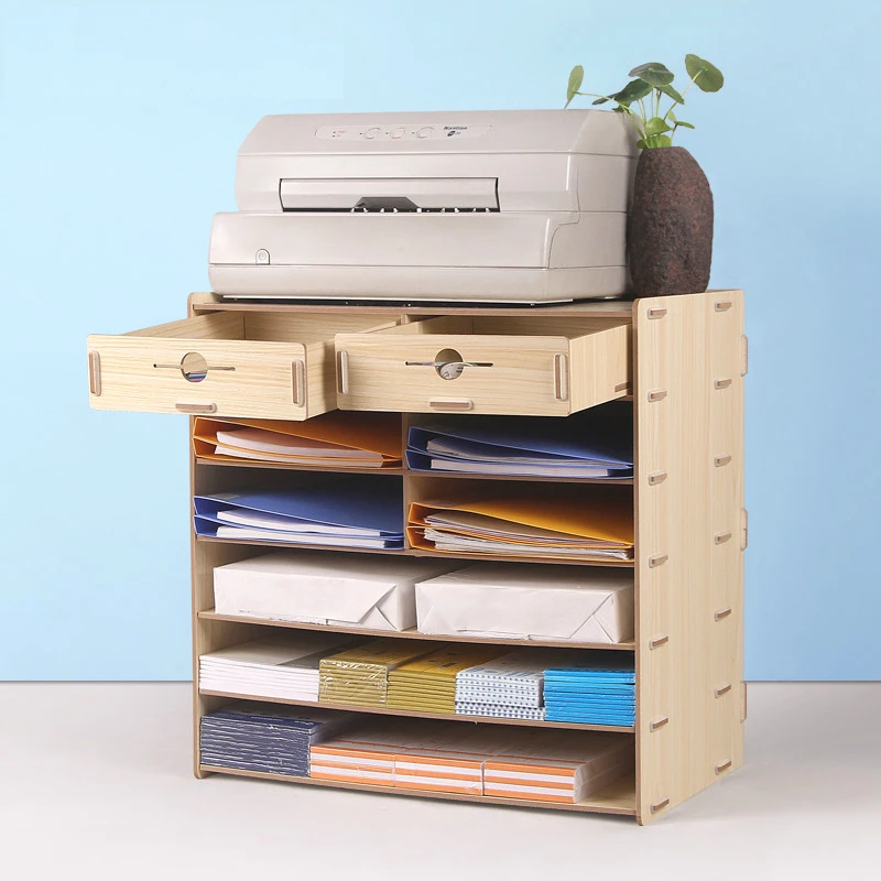 Desktop File Cabinet Lapisan A3 Data Pemegang Kreatif Kayu A4 Data Folder Penyimpanan Rak Dengan Laci Multi Fungsi Rack File Penyimpanan Rumah Kantor Aliexpress