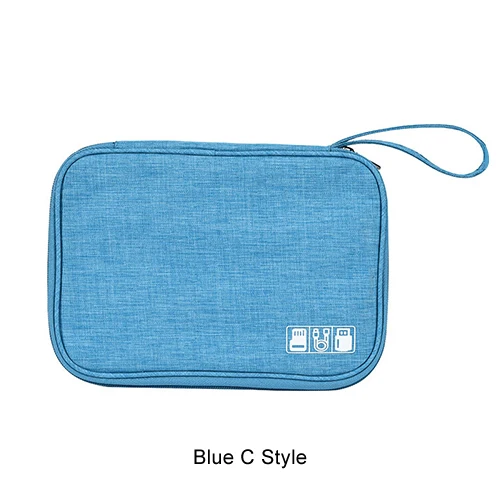 Mihawk, дорожная цифровая сумка с кабелем, Женская электронная цифровая сумка, органайзер для гаджетов, мужской шкаф, чемодан, аксессуары для багажа, поставка - Color: C Style Sky Blue