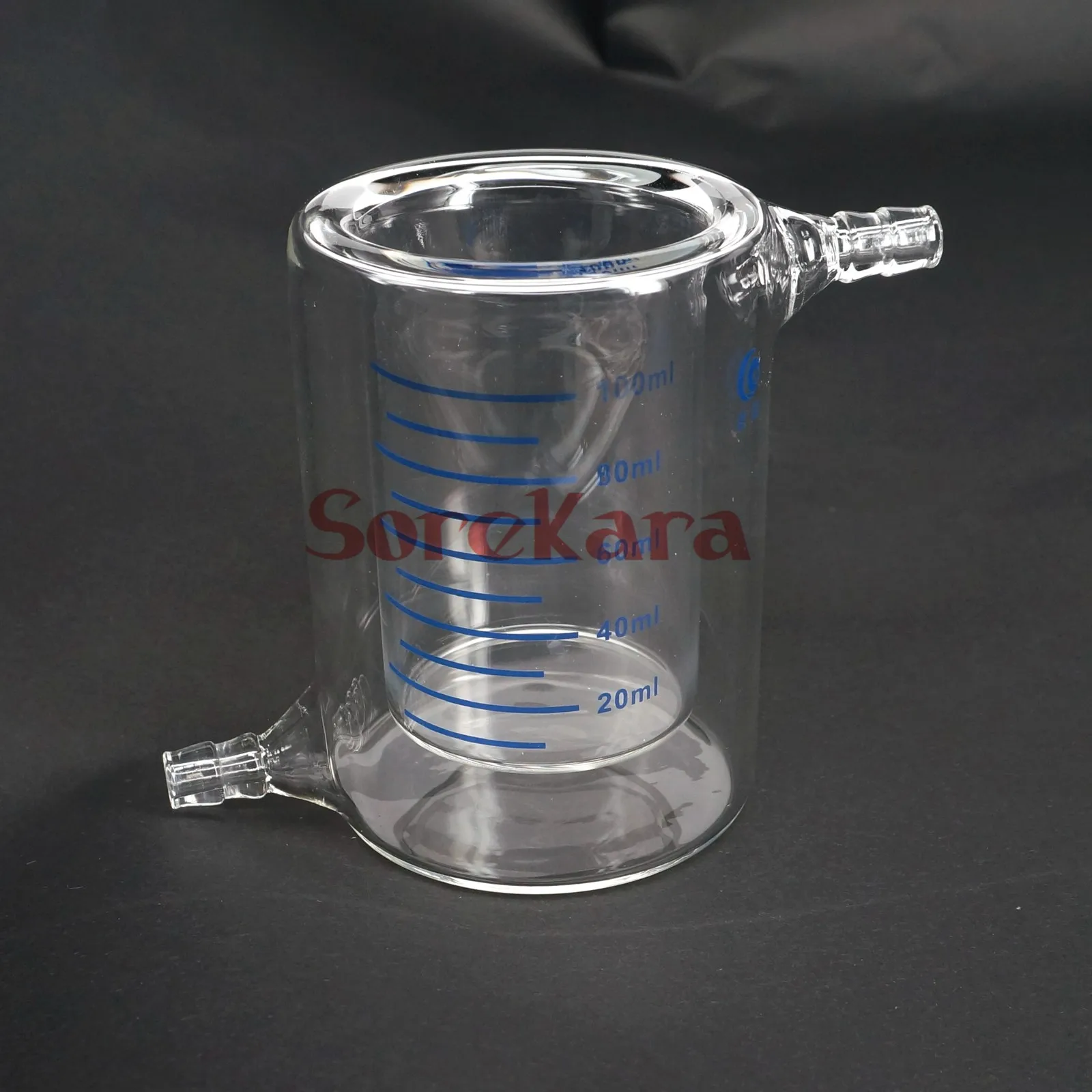 100ml Laboratory Jacketed Borosilicate Glass Beaker Double Layer Beaker