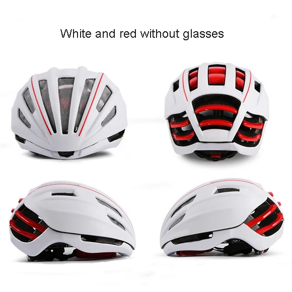 WEST BIKING ультралегкий велосипедный шлем с объективом 280 г очки велосипедный шлем двухслойный Casco Ciclismo In-mold MTB велосипедный шлем - Цвет: White Red