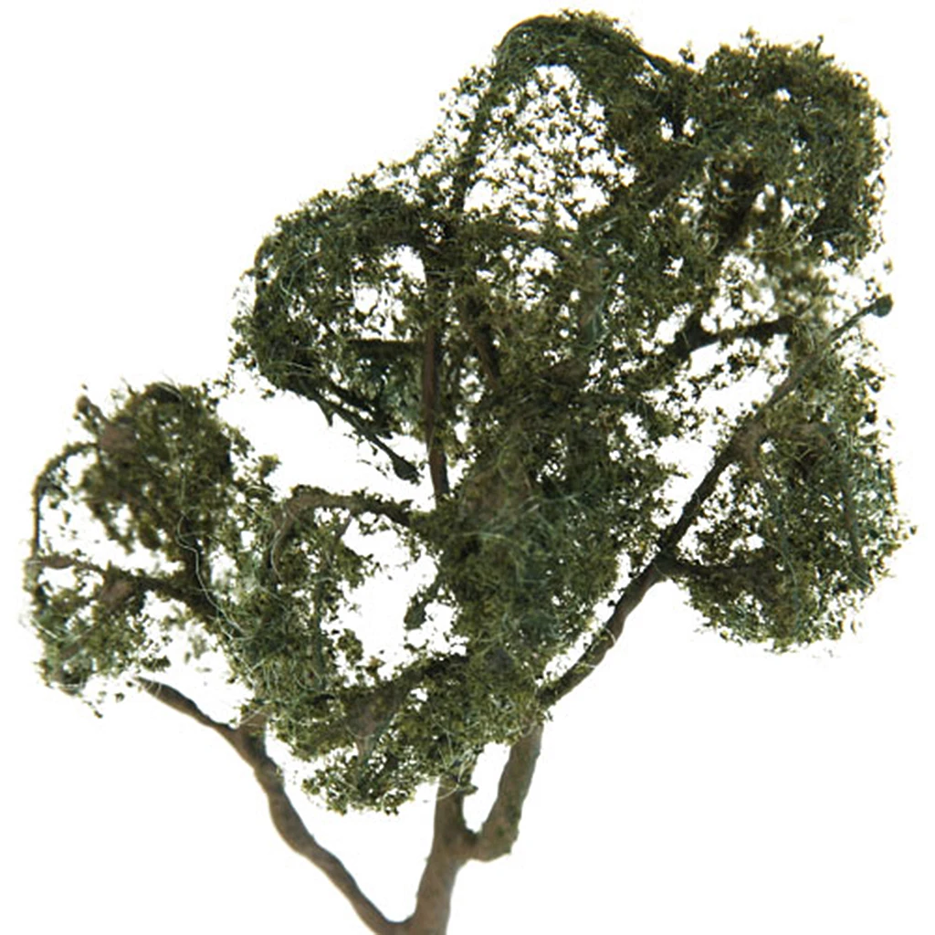2Pcs Mini Tree Model Painted 1/75 HO Scale for Train Railway Diorama Architecture Building
