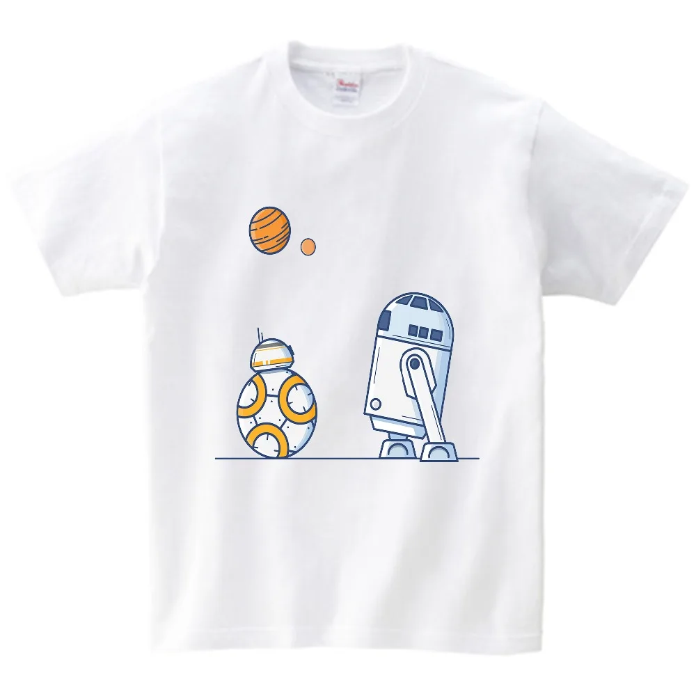 

Free shipping Kids Girls Boys Porg BB-8/Star War T Shirt Children Unisex Short Sleeve Fashion T-shirt Baby Casual Clothing NN