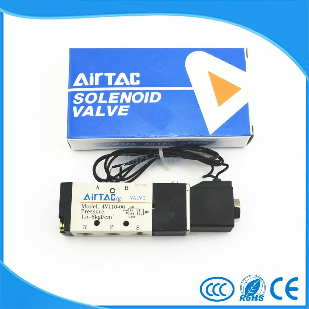 Электромагнитный клапан AIRTAC 4V110 06 2 положения 5 позиций 1/8 дюйма|airtac solenoid valve|airtac
