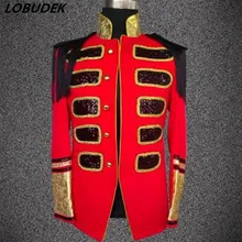 Модная мужская куртка красное пальто с кисточками сценический костюм для выступлений Выпускной певец и ведущий шоу одежда тонкая верхняя одежда