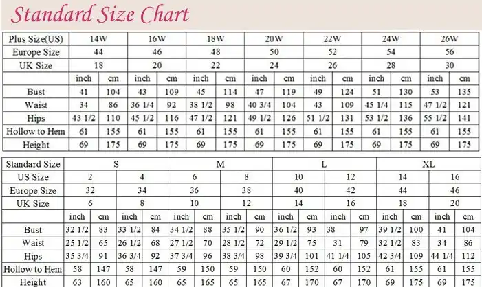 Sixteen 47 Size Chart