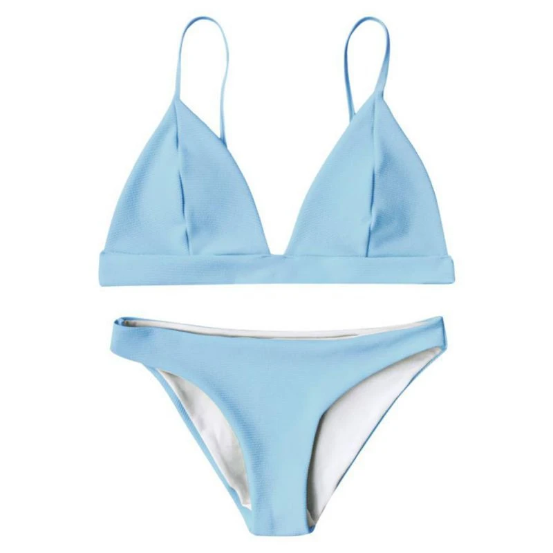 Balight Push Up Brazilian Bikini Set Women 3 Color Vintage Swimwear Brazilian low-rise solid color bikini split swimsuit