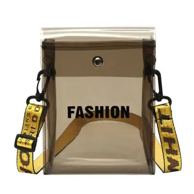 Дизайн, Женская поясная сумка из ПВХ, модная женская нагрудная сумка, поясная сумка, мультяшная прозрачная милая сумка на плечо, водонепроницаемая сумка через плечо - Цвет: Black
