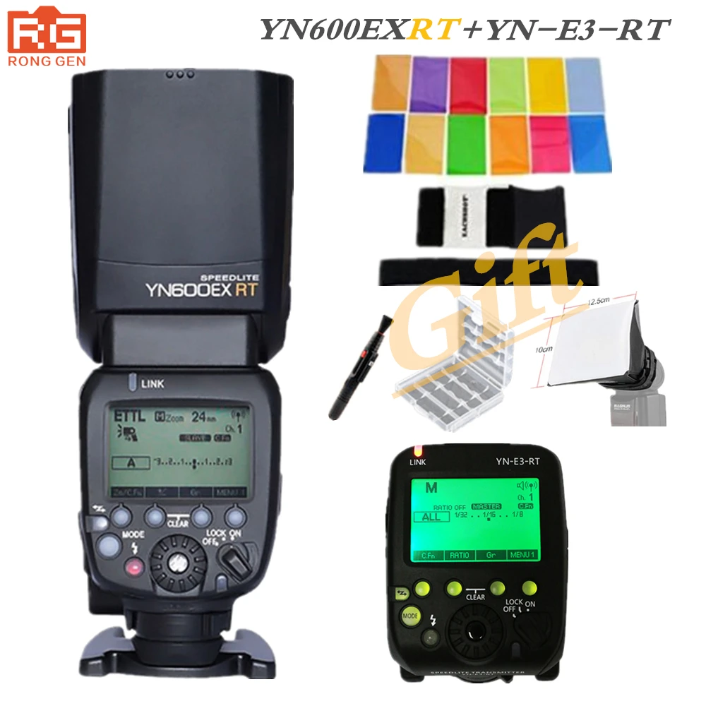 YONGNUO YN 600EX RT 2.4G Wireless HSS 1/8000s Master Flash Speedlite + YN E3 RT Flash Trigger
