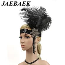 JAEBAEK 1920 s украшение для волос флэппер Roaring 20 s повязка на голову с перьями Gatsby аксессуары