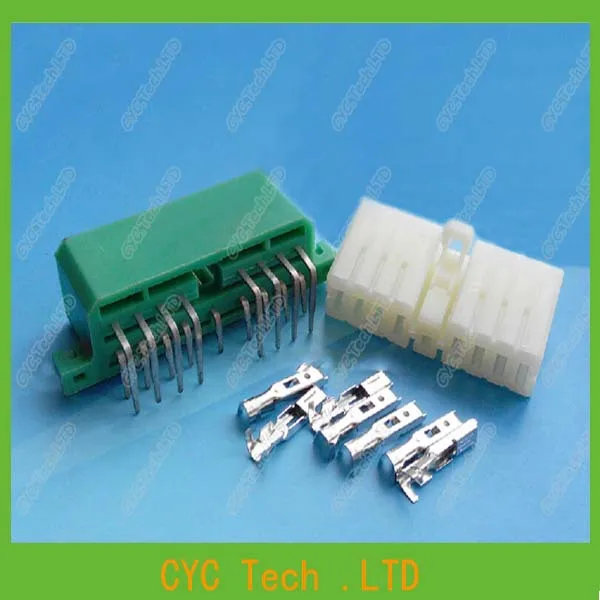 15sets 17p circuit board PCB connector, curved needle car plug