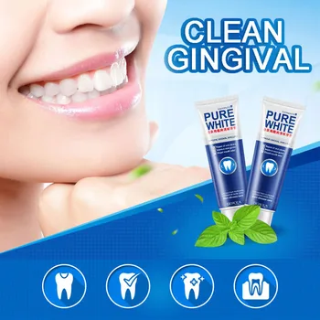 

1pcs Herbal Fresh Mint Toothpaste Bleaching Remove Yellow Spots Unpleasant Odor Mouth and Improve Gum Bleeding