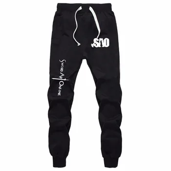

New 2019 Anime Sword Art Online Sports Sweat Breathable Pants Students Cotton Sweatpants Fitness Long Trousers