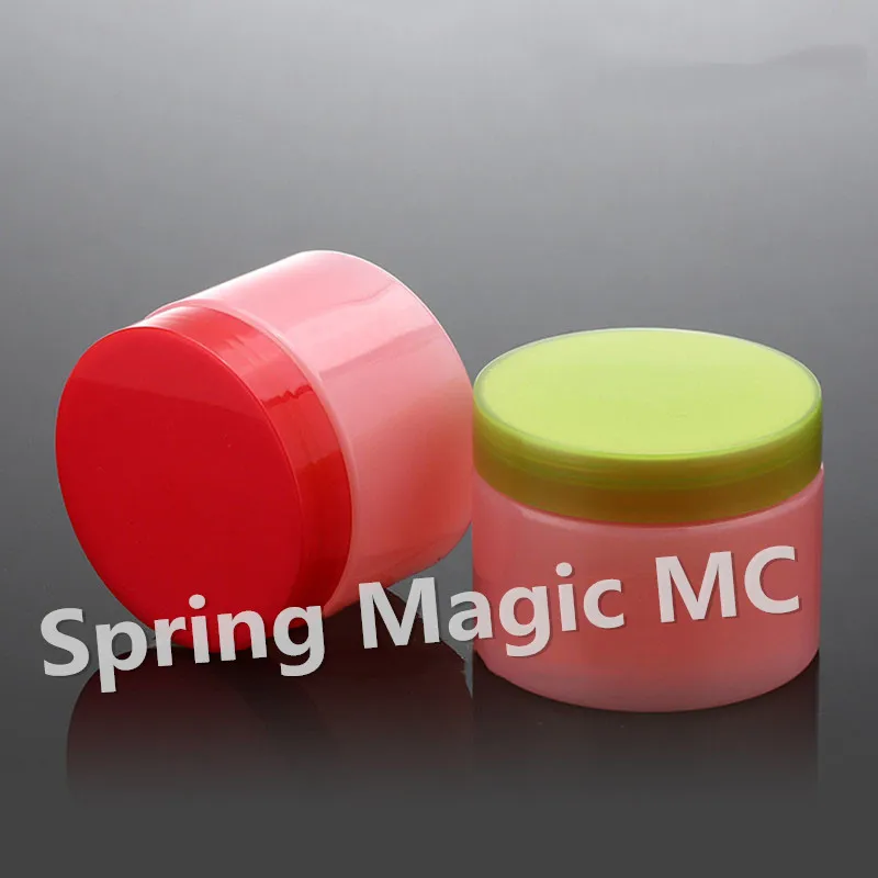 120g pink Dark Cream Jars With Green/Red plastic Lid Cosmetic