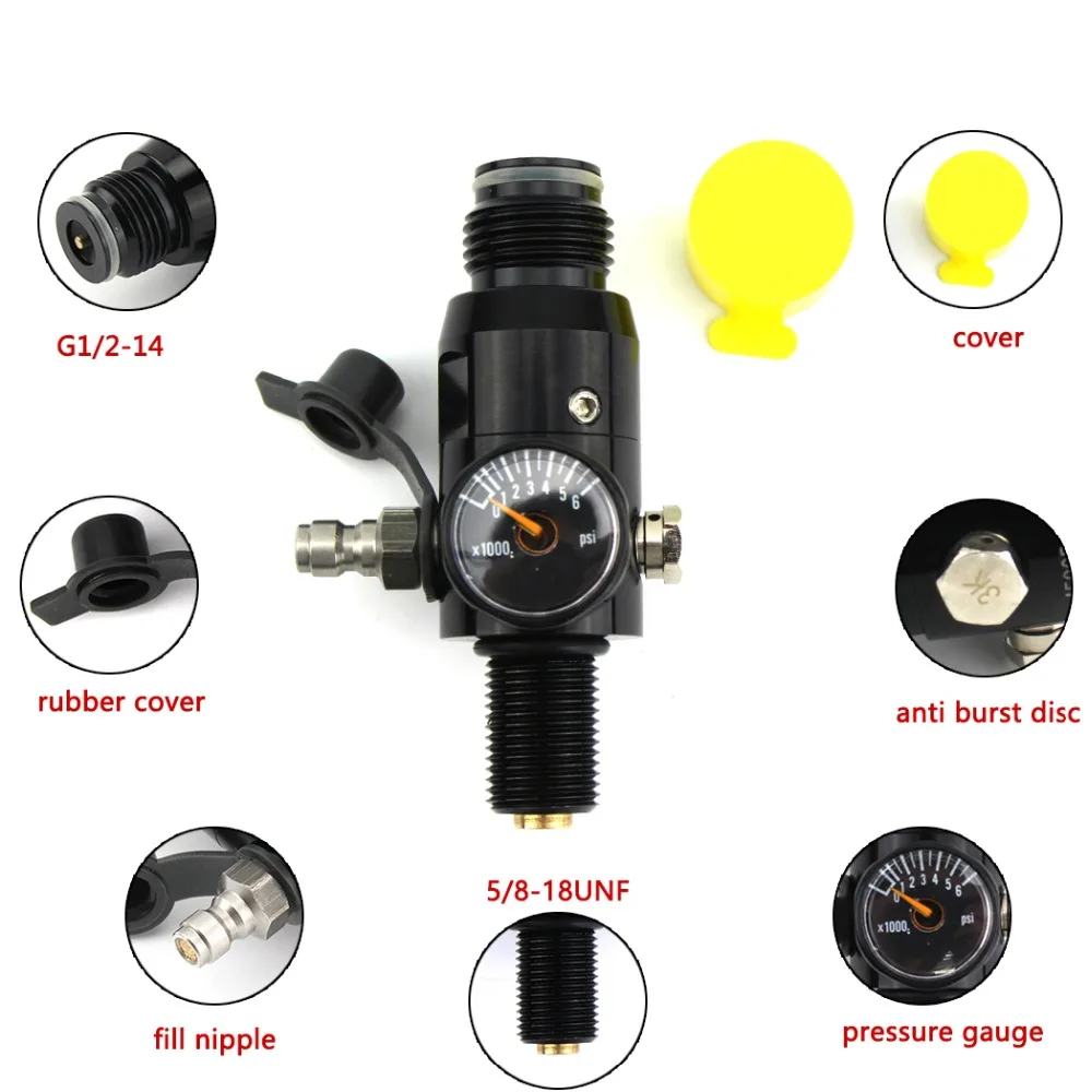 PCP Пейнтбольный страйкбол HPA Tank 5/8 18 UNF регулятор потока 4500psi клапан Входное
