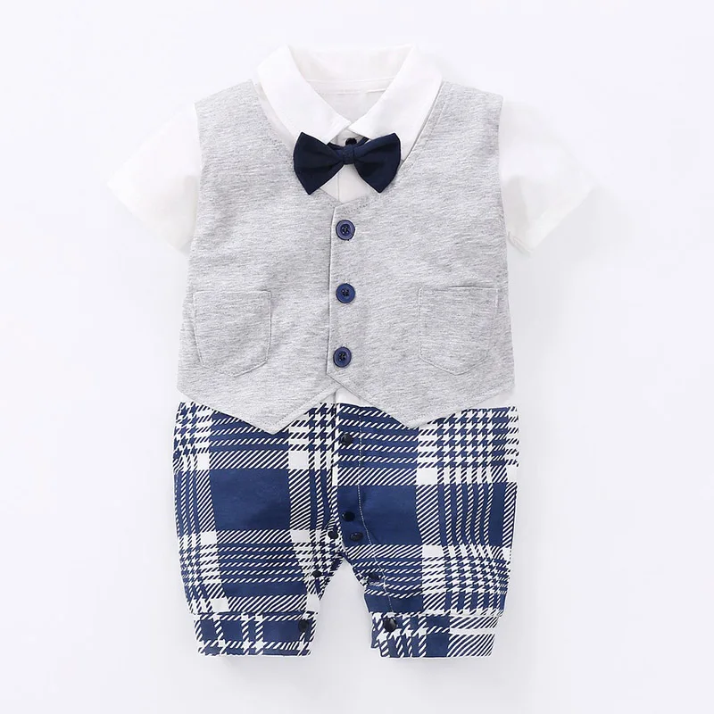 Summer Newborn baby boy romper Gentelman Clothing Dress Suits Clothes