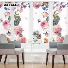 Декоративная стеклянная оконная пленка, статическая пленка, цветок розы, природный стиль, на заказ, оверсайз, для раздвижных дверей, ванна, трубка