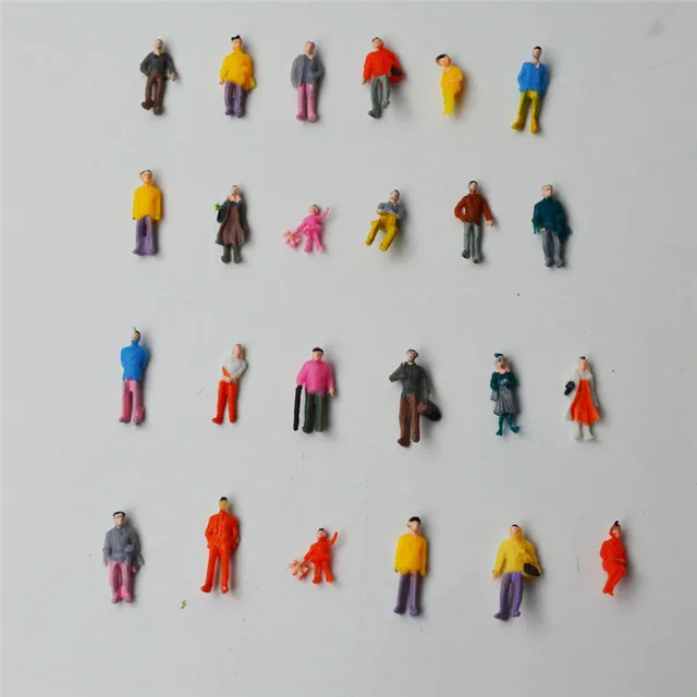 200pcs 1:150 Scale Train Building People Painted Model Train Passenger People Figures 2
