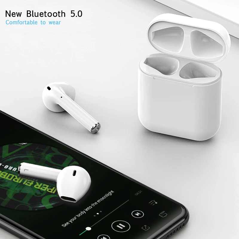 

Wireless Earphone Headphones Earpiece TOP Quality Mini TWS i12 Bluetooth Headsets Earbuds For Original iphone Android huawei