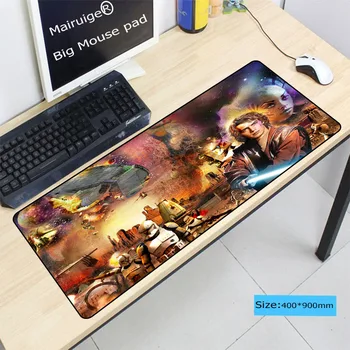 

Mairuige Star War Large Gaming Lock Edge Mouse Pad Mat XXL Stitched Edges Waterproof Rubber Mousepad Keyboad Mat 400*900*4mm