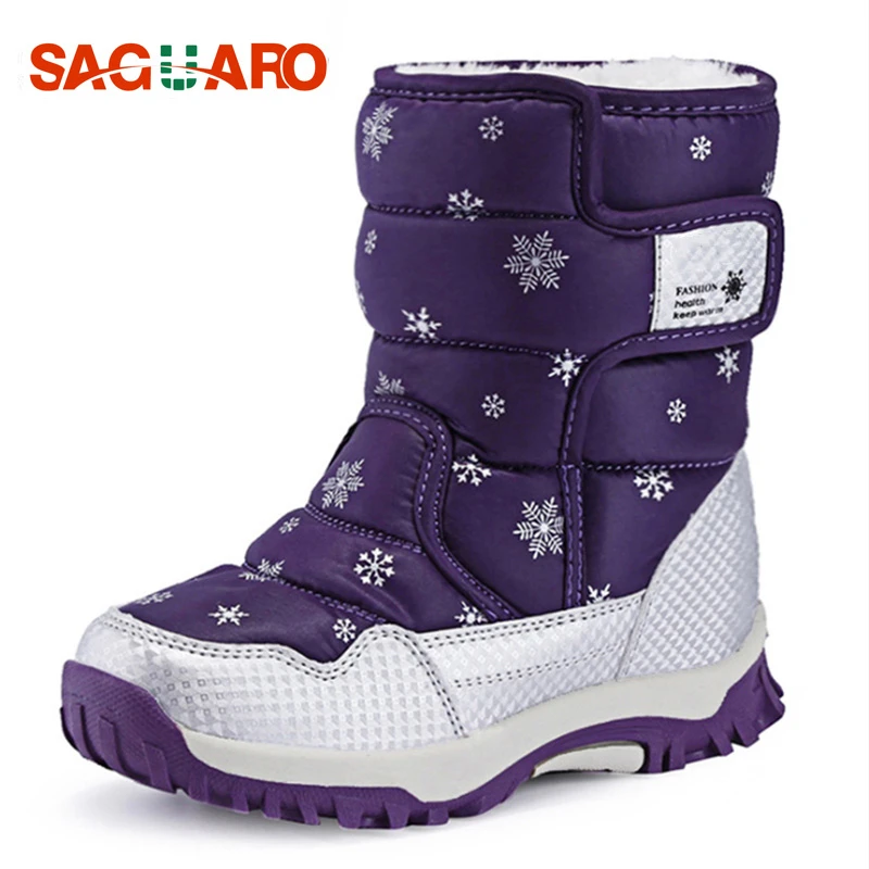 SAGUARO Marca Niños Zapatos de Invierno 2018 Niños Botas de Nieve Niños Calientes Zapatillas Muchachas de la Nieve Botas Chicas Botas de Invierno A Prueba de snow boots|boots girlboots girls winter -