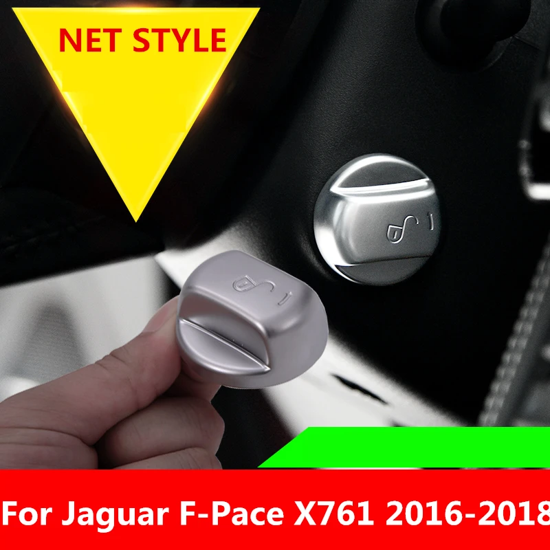 

ABS Chrome One-button Start Steering Wheel Adjustment Switch Button Knob Cap Cover For Jaguar F-Pace F pace fpace X761 2016-2018