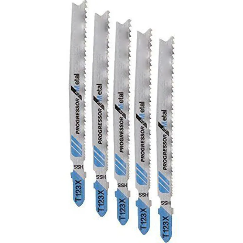 

5pcs Set 4 Inches HSS T-Shank Jigsaw Blades T123X for Bosch Tools Wood Cutting