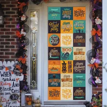 Halloween Pumpkin Skull Wall Door Stickers Door Shop Glass Window Wall Decoration Home Decor Decal