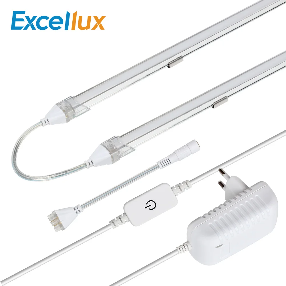 رقيقة جدا 50 CM Led مصباح بار DC 24 V 42 المصابيح 2835 الصمام جامدة قطاع أنبوبة ليد + مفتاح مستشعر باللمس للمطبخ ضوء تحت الكابين