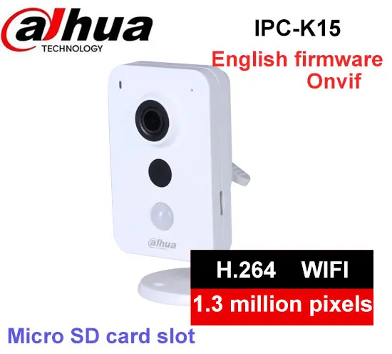 

Dahua 1.3MP Wi-Fi PT Camera IPC-K15 Wireless Network Camera Easy4ip cloud support Sd card up to 128G Built-in Mic free shipping