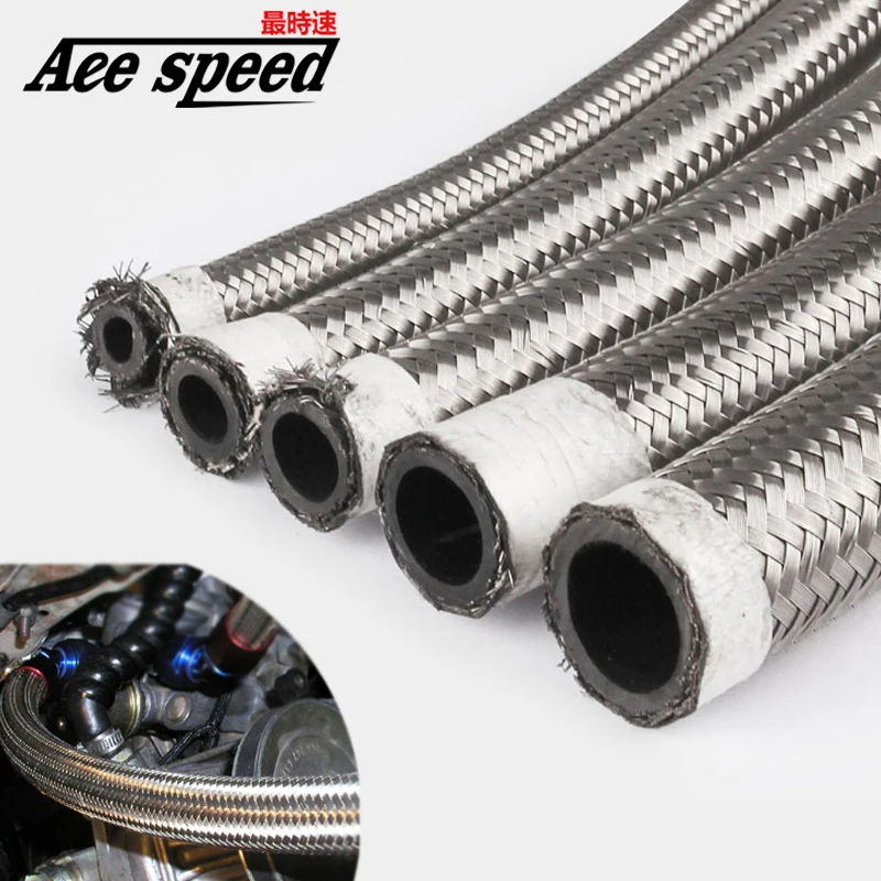 

AN4 AN6 AN8 AN10 AN12 Braided Teflon Oil Line Fuel Hose Oil Gasoline Brake Line Hose For Racing Motorcycle Teflon Hose 1 Meter