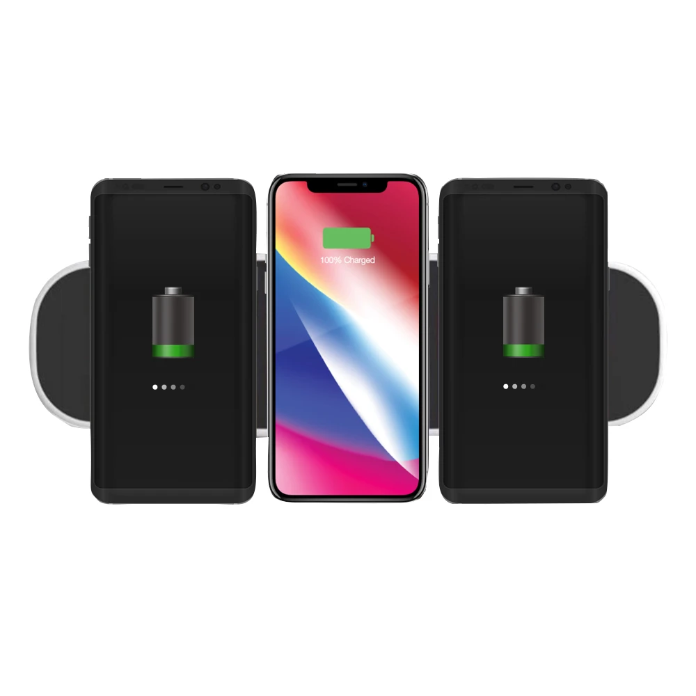 

Ultra-thin Universal Wireless Charger 3 Wireless Output Docks and 2 Wired Input Ports for Qi Devices for IPhone8 Samsung S8