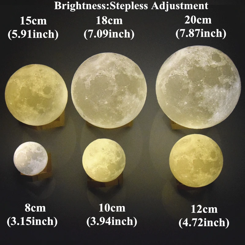 AIFENG 3D Lampara Luna Moon лампа USB Led ночник перезаряжаемый 2 цвета меняющий сенсорный